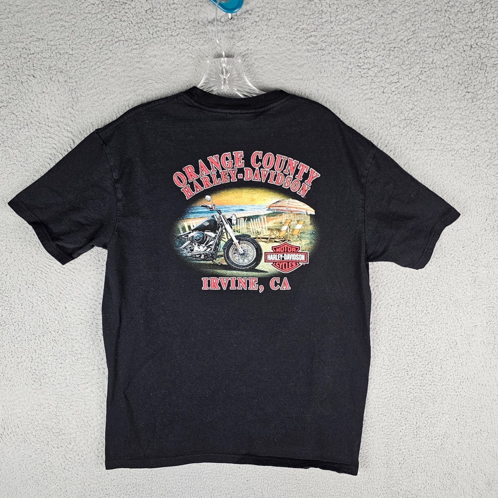 Harley-Davidson Orange County T-Shirt Mens Large Graphic Print Short Sleeve 5508